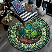 Nature Art Round Area Rug Under Office Chairs Bedroom Living Room Home Decor 80cm x 80cm