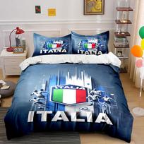 Italy emblem, players, gradient. Bedding sets Duvet cover sets Duvet covers Pillowcases(1*Duvet Cover 2*Pillowcases without duvet insert) 135x200cm