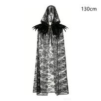 Lace-up Halloween Hooded Cloak with Oversized Hood Cosplay Costume Creative Gift Halloween Cape 130cm