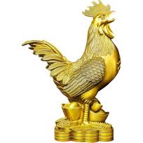 Aris & Juno Brass Rooster Feng Shui Statue – Chinese Wealth & Good Luck Figurine for Entryway, Home Office Desk or Shelf Decor, Gift for Boss, Small