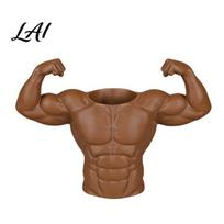 Unique Fitness Pen Holder 3D Printed Holder Muscular Man Figure Creative Desk Organizer And Brush Storage Cup for Pens Makeup Brushes Funny ruda