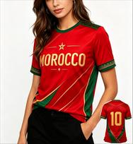 Morocco Style Soccer Jersey Football Tee Fan Jersey Gift Sports T-Shirt Summer Breathable Short Sleeve Casual Fashion Streetwear S