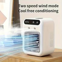 USB Dual Spray Mini Portable Air Cooler Fan Evaporative Air Conditioner Humidifier 20dB Quiet Desktop Cooling Fan for Home