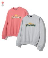 Groove Lime 3-Ply Terry Groove Dandelion Embroidered Sweatshirt (Lrrsctm125M) Pink/L/Free