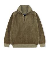 Yes Ic Rib Knit Half Zip Up Khaki S