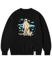 Graver [Unisex] Wild Polar Bear Sweatshirt_Black Black/S