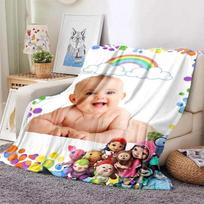 Cartoon Series Rainbow Ruby Children's Blanket Lulu and Bear Cute Blanket Intelligence and Adventure Blanket Photo Size: 75*100cm, Weight: 230 GSM
