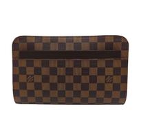 [Pre-Owned] Logo Patch Checkered Canvas Clutch - Excellent #SZ2BL8 ONE SIZE