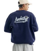 Cream Soda Lab Basketball Arc Big Logo Sweatshirt Navy Kimo M