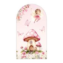 Fairy First Birthday Arch Backdrop Cover Kids Party Decor Whimsical Fairy Baby Shower Photography Background Wall Elastic Fabric 1.6x3.9ft (50x120cm)