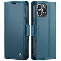 CaseMe Wallet Leather Case for iPhone 15 Pro Max 15 Plus 14 Pro Max 13 12 11 Book Wallet case Magnetic Phone case for iPhone 15 Opp Bag&For iPhone 13 Mini mėlyna