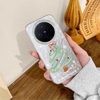Full Coverage Silicone Phone Case With Kickstand Vivo X200 Pro X100s Christmas Tree Snowflake Design vivo X200 Pro Mini