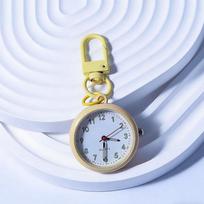 Metal Keychain Pocket Watch Quartz Movement Minimalist Nurse Watch Watch Pendant  Backpackers geltona