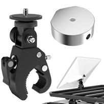 New!For Starlink Mini Mount,Adjustable Angle Clamp Pole Mount For RV Ladders Yacht Guardrails And Roof Rack For Starlinkmini Black  Silver