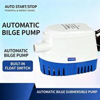 12V 1100GPH povandeninis denio siurblys, automatinis jūrų vandens siurblys su įmontuotu plūdės jungikliu, automatinis paleidimas/sustabdymas laivui, jachtai, kemperiui,
