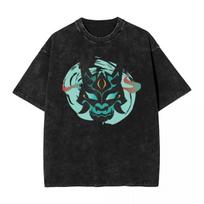 Washed T Shirt Genshin Impact Xiao Yaksha Hip Hop Cool T-Shirt Oversize Streetwear Short Sleeve Summer Tops Tees Men Women S įvairiaspalvis
