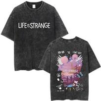 Washed Vintage Game Life Is Strange I Can't Sleep T Shirt Men Women Casual Retro Oversized Short Sleeve T-shirts Male Streetwear S įvairiaspalvis