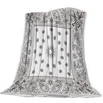 Bandana Pattern Flannel Throw Blanket Ultra Soft Fleece - Portable for Bed Sofa Home Travel Size: 75*100cm, Weight: 230 GSM