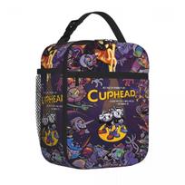 Bestselling Cuphead 03 Neoprene Texture Small Lunch Bag Outdoor Picnic Meal Prep Bag One Size
