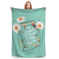 Team Jeremiah and Belly Wool Blanket The summer I Turned pretty Novelty Throw Blanket for Home 150*125cm Rug Piece, Size: 75*100cm, Weight: 230 GSM