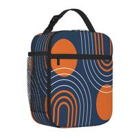 Bestselling Mid Century Modern Geometric 111 In Navy Plant Print Cooler Tote Road Trip Lunch Carrier One Size