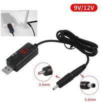1pc USB DC 5V to 9V/12V Step-up Boost Converter Cable - With 3.5x1.35mm Connector for Power Supply Charger Converter