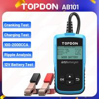 TOPDON AB101 Car Battery Tester 6V/12V Battery Test Auto Charger Analyzer 2000CCA Car Cranking Charging Circut Tester AB101