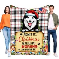 Cozy Christmas Husky Blanket Soft Warm Fleece Throw Perfect for Holiday Decor and Gift Ideas, Lightweight Sofa Bed Cover Ideal f Size: 75*100cm, Weight: 230 GSM