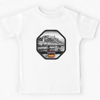 Tortosa Spain Linocut Style  Kids T-Shirt 120