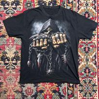 Vintage Game Over T-Shirt Grim Reaper Skull Chains Gothic Size XXL S
