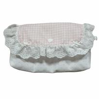 Cute Compact Multi-Functional Organizer Soft Fabric Gingham Lace Pencil Case  Travel