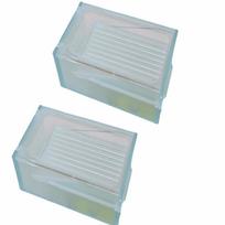 Double Layer Fuse Bead Sorting Storage Box Anti-Clog Perler Bead Channel Dispenser Box  DIY mėlyna