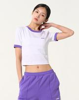 Ndy Women'S Blank Logo Ringer Crop Short Sleeve T-Shirt Purple Purple/Xs