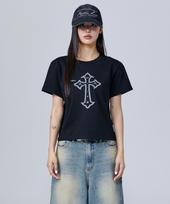 A World All Tick Cross Women'S Crop Short Sleeve (Sacawa-0007) Entry/[Free]