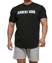 Adent Soul Modal Spandex Simple Logo Muscle Fit Short Sleeve T-Shirt 3 Colors Charcoal/M