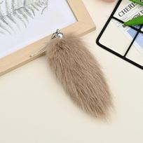 Backpack Plush Tail Keyring Key Holders Pompom Pendants Fashion Animal Tails Keychain  Car Charms khaki