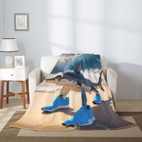 Ultra-Soft Microfiber Plush Tralalero Tralala Blanket All Seasons Warm Italian Brainrot’s Cozy Flannel Sherpa Blankets for Outdo Size: 75*100cm, Weight: 230 GSM