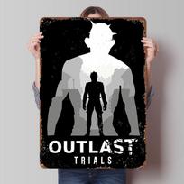 The Outlast Trials Game Poster Customized Wall Art Vintage Metal Signs Retro Tin Plaque for Man Cave Mancave Decoration Room 20X30CM