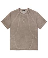 Maha Grid Curved Seam Pigment Tee Beige(Mg2Emmt507A) Beige/M