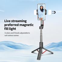 C10  Mini Portable Flexible Tripod With Flip Clamp 700mm  Extendable Remote Control for Phone Livestreaming Vlogging C10 juoda