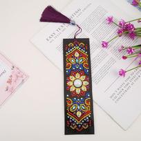 Custom Mandala Mosaic PU Leather DIY Diamond Painting Bookmark R-M038-059/AA129-153