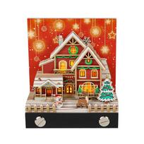 Christmas Tree House  3D Memo Pad Desk Calendar Custom Notepad Paper Desk Decoration Stationery Luxury Gift for Christmas (as the picture,M)