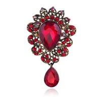 Scarf Shawl Dress Crystal Unisex Big Water Drop Fashion Accessories Corsage Jewelry Brooch Pins raudona