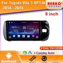 Car Radio Multimedia Video Player Navigation Android  Wireless For Toyota Vitz 3 XP130 2014 - 2019 Universal GPS WiFi 4 core 1GB+32GB carplay