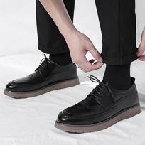 FashionMen Leather Shoes lace up High-end Banquet Dress Wedding Men's outdoor Conference Business Shoes Casual men shoes 38