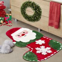Imitacinis kašmyras Kalėdinė eglutė ir šventiniai grindų kilimėliai voniai ir prie durų 40*60cm Imitation Cashmere Flocked Floor Mat
