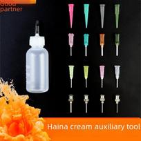 Henna Tattoo Cream Set with JAC Czech Bottle (30ml) and Needle Tip Henna Cream Tools - 4 Needle Caps