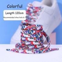 Sports Shoelaces Cashew Flower Canvas Shoe laces Black and White Color Ins Trend Personality Flat Shoelace Rope Wholesale 120cm