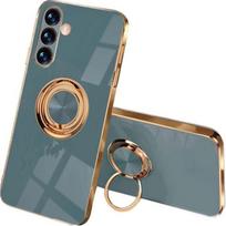 Protective Case - BOOLING - for Samsung Galaxy A56 5G - Silicone TPU - Shockproof - 360° Rotating Ring mėlyna
