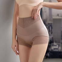 Women's High-Waisted Tummy Control Waist Trainer Body Shaping Underwear Abdomen-Slimming Butt Lifting Triangle Panties M brown